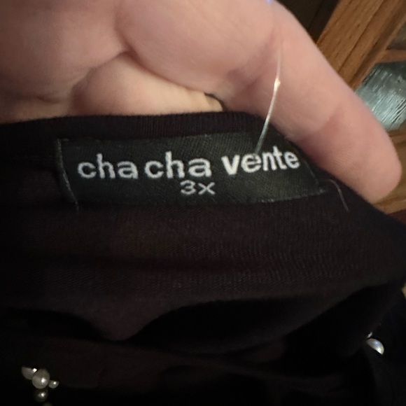 Plus Size 3X ChaChaVente long sleeve pearl top NWT - Picture 6 of 7